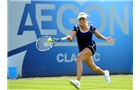 BIRMINGHAM, ENGLAND - JUNE 10:  Aleksandra Wozniak of Canada in action during her first round match against Heather Watson of Great Britain on day two of the Aegon Classic at Edgbaston Priory Club on June 10, 2014 in Birmingham, England.  (Photo by Tom Dulat/Getty Images)